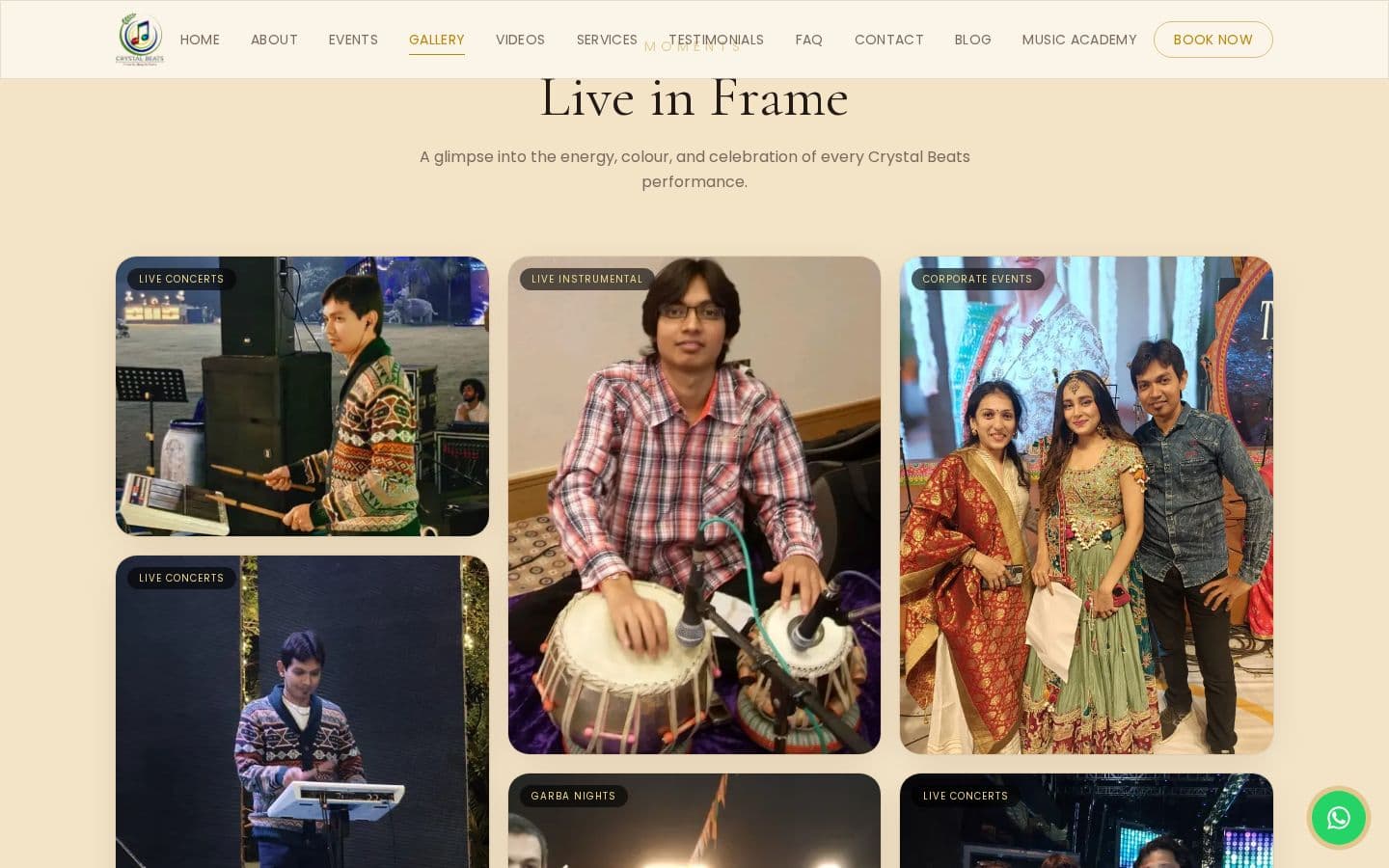Crystal Beats — Gallery — Live in Frame