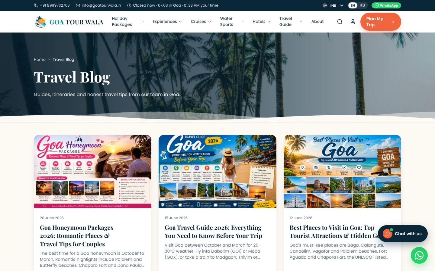 Goa Tour Wala travel blog with Goa guides and itineraries