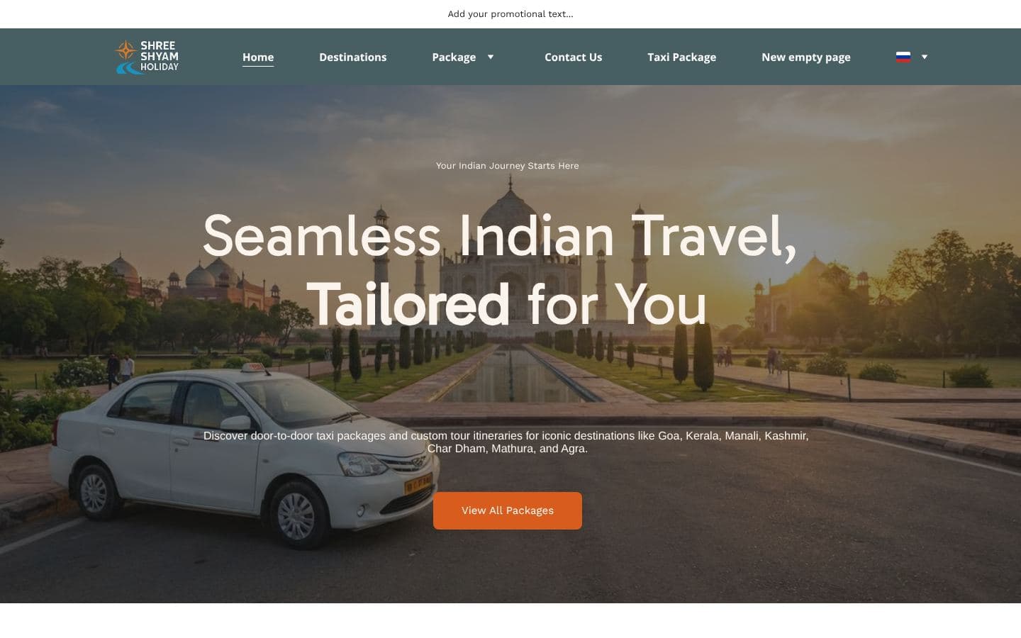 Shree Shyam Holiday website screenshot