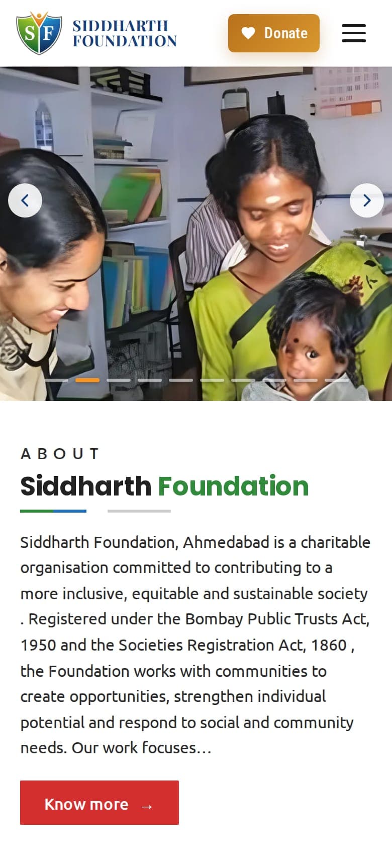 Siddharth Foundation — mobile
